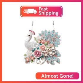 Rxk007 Mvvmtop Diamond Art Painting Hanging Pendant Diy Peacock 5d Special Shape Cryst