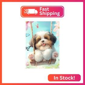 Wx10662bb Naimoer Puppy Diamond Painting Kits For Adults Diy 5d Dog Play