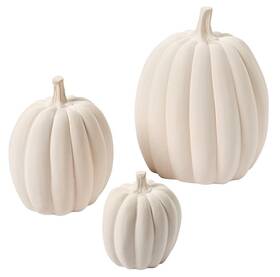 As-acf-58810 Ne-as 3-pc White Unpainted Ceramic Pumpkins Fall Paint-it-yourself Crafts 4 Inch H - 8.5