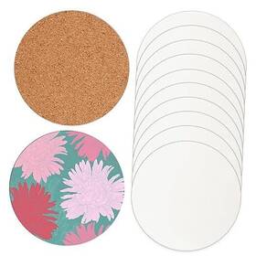 F02074 Nqeuepn 20pcs Round Sublimation Coaster 4x4in Mdf Blank Hardboard Wooden