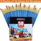 Paintbrush-50p Aroic Paint Brush Set Pcs Nylon Hair Brushes 744110517552