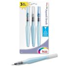 Frhbfmbp3 Pentel Arts Blue Barrel Aquash Tips Brush 3 Pack Clear Assorted