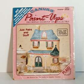 56506 Plaid New Canvas Paint-ups By Victorian Cottage Kit Doorstop Craft Usa