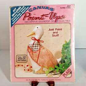 56509 Plaid New Vtg Canvas Paint-ups By Sunday Goose Kit Doorstop Craft Usa