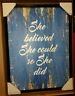 Quotewood390-120443bl22298 Spotcolorart She Believed Could So Did Framed Canvas 857663008368