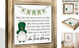 Smp008 Rdejxgvl St. Patricks Day Decor Box Sign Wood Desk Rustic Table Shelf