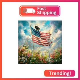 Us-g7760 Reivworl Independence Day Diamond Art Kits For Adults Wildflowers Paint