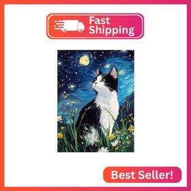 Us-g7926 Reivworl Cat Diamond Art Kits For Adults Starry Sky Painting