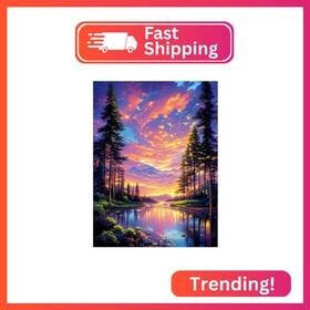 Us-g7930 Reivworl Landscape Diamond Art Kits For Adults Sunset Painting Ge