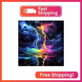 Re-dp-qy031 Rekxtmo Diamond Art Kits For Adults 5d Painting Colorful Lightning Dimond