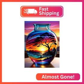 Re-dp-qy054 Rekxtmo Stained Glass Jar Diamond Art Kits For Adults 5d Painting Beginners