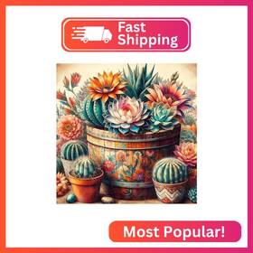 Re-dp-qy068 Rekxtmo Succulent Diamond Art Kits For Adults Cactus Painting Beginners Di