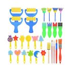 Rhm-026 Wowoss Early Learning Mini Flower Sponge Painting Brushes Craft