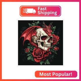 Ld003 Ricuved Skull Diamond Art Kits For Adults Dragon Painting Begi
