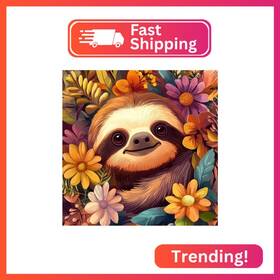 Wx12010 Ricuved Sloth Diamond Art Kits For Adults 5d Colorful Painting Flowers