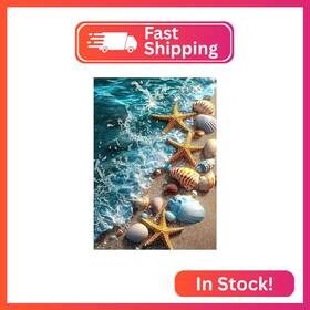 Wx12022 Ricuved Beach Diamond Art Kits For Adults 5d Sea Painting Shells F