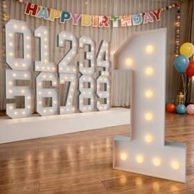 Rielmox 4ft Mnfl Bf Yl Marquee Numbers 4 Feet Tall Number 1 Light Up Large