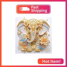 San00047 Sanjee 5d Special Shape Diamond Art Kits For Beginners Elephant Paintin