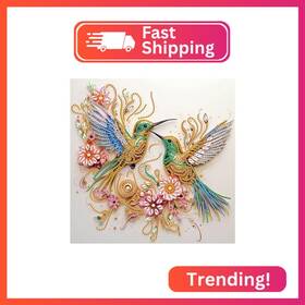 San00062 Sanjee 5d Special Shape Diamond Art Kits For Beginners Hummingbirds Pai