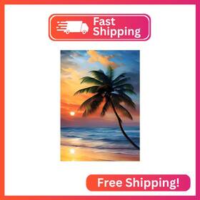 Wx3529 Senqao Sunset Beach Diamond Art Kits For Adults Diy 5d Landscape