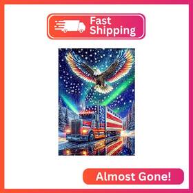 Wx9614 Senqao Eagle Diamond Art Kits For Adults Christmas Truck 5d Painting Kit