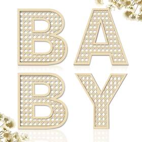 She Love 795299523599 Baby Letters For Shower Wooden Rattan 8 Inch 4pcs Nursery