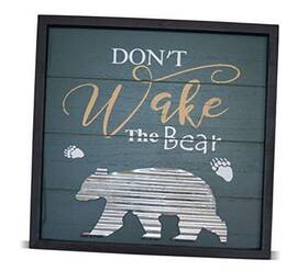 Shoreside Nautical 810043570312 Lake House Donftt Wake The Bear Themed Decor Small Hanging Plaque With