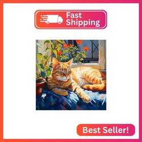 Sjt-d079 Sjutouci Diamond Painting Kits For Adults Napping Cat Art Begi