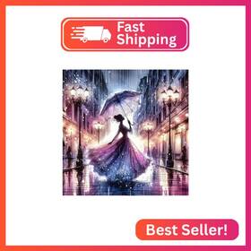 Sjt-d089 Sjutouci Diamond Painting Kits For Adults Woman In Rain Art Be