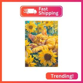 Sjt-d098 Sjutouci Orange Cat Diamond Art Painting Kits For Adults B