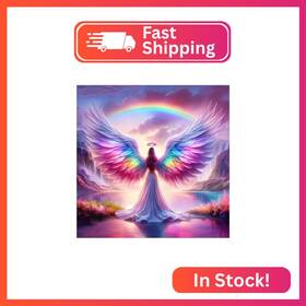 Sjutouci Sjt-d104 Diamond Art Painting Kits For Adults Rainbow Angel Fo
