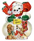 Chr239 Snowman Vintage Decals Shabby Retro Pups Dogs Christmas Waterslide