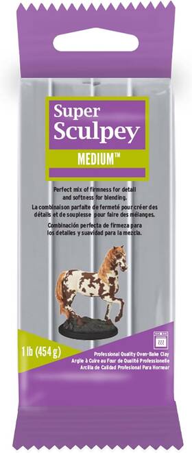 10013701 Super Sculpey Medium Gray Premium Non Toxic Firmness Sculpting Multicolor
