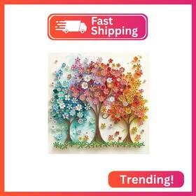 Syu137 Tontut 5d Diamond Art Painting Kit Autumn Flower Tree Diy Adult Set