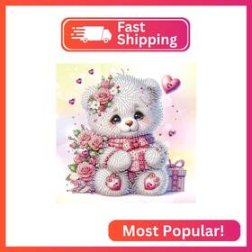Tt-us-at002 Tontut Bear Diamond Art Painting Kits 5d Special Shape Beginner Cr