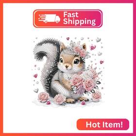 Tt-us-at004 Tontut Squirrel Diamond Art Painting Kits 5d Special Shape Beginner