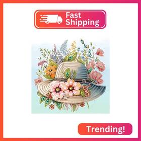 Tontut Tt-us-at017 Hat Flower Diamond Art Painting Kits 5d Special Shape Beginner Crystal D