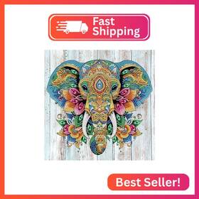 Tt-us-at028 Tontut Elephant Diamond Art Painting Kits 5d Special Shape Beginner Crystal Dia