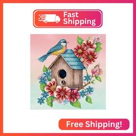 Tt-us-at039 Tontut Birdie House Diamond Art Painting Kits 5d Special Shape Beginner Crystal