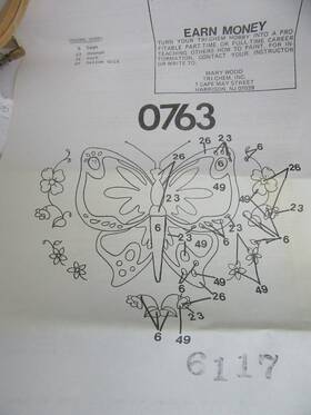 0763 Tri-chem Vintage 1985 Picture Painting Butterfly Hoop Kit Discovery