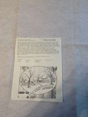 0894-25 Tri Chem Vtg Barnwood Oval Landscape 0894- 25 Tole Fabric Picture To Paint