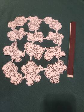 1591 Tri-chem Vintage 1986 Inch Nos Sun-glo Bears Kitchen Magnets #1591