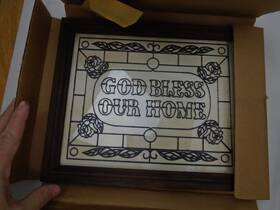 1792 Tri-chem Sun Glo God Bless Our Home With Wood Frame To Paint