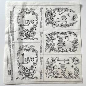 2804 Tri-chem Vintage Faith Hope Joy Love Pictures To Paint #2804 Samplers Floral
