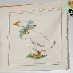 Ft85 Tri-chem 2912 Vtg. Country Goose Decorative Pillow Cover #2912 Painted