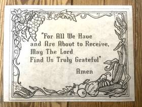 2917 Tri-chem Ready To Paint Fabric Art Dinnertime Blessing Sampler Vintage