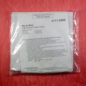 4111-2600 Tri-chem Paintable Linen - #4111-2600 Inch His And Hers 2 Self Shaded Pillow Cases