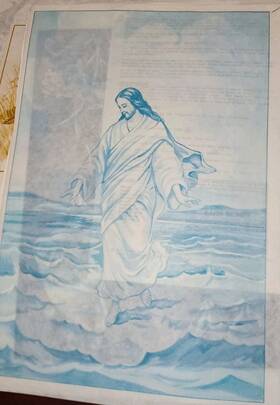 7275 Tri Chem Jesus Walking On Water Picture To Paint Trichem 12x18 Inch