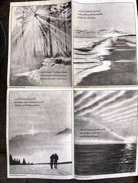 7324 Tri-chem Ready To Paint Picture Vtg Fabric Genesis Bible Verse Set Of 4 Col