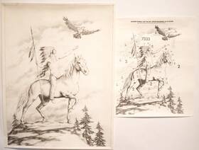 7333 Tri-chem Eagle Warrior Liquid Embroidery Canvas Without Rg. Instruction Sheet